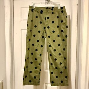 J.Crew Boyfriend Chino Pant in green polka dot